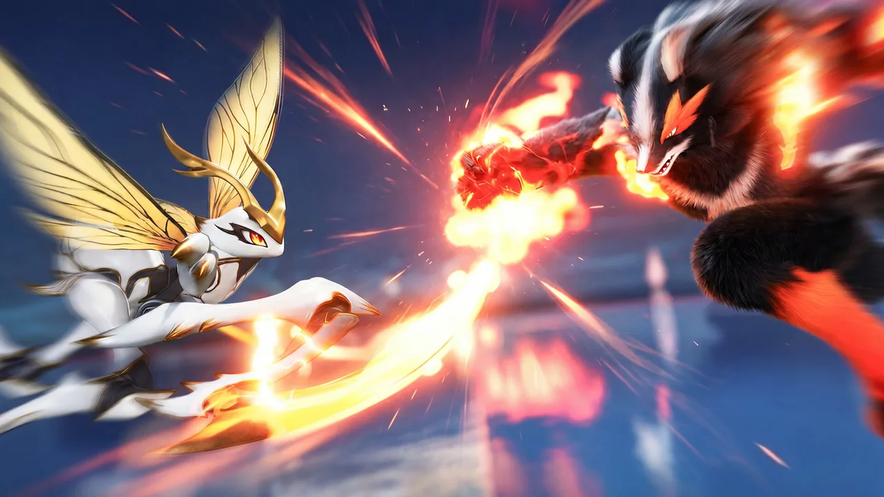 The evolution screen tracing a fire Aniimo line from its pup stage to the final form (official gameplay screenshot)