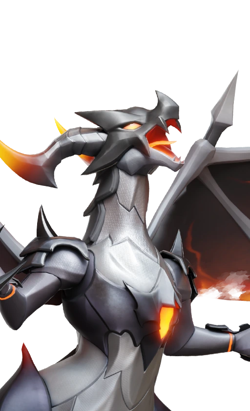 Omega Infergon, the armoured fire dragon world boss (official illustration)